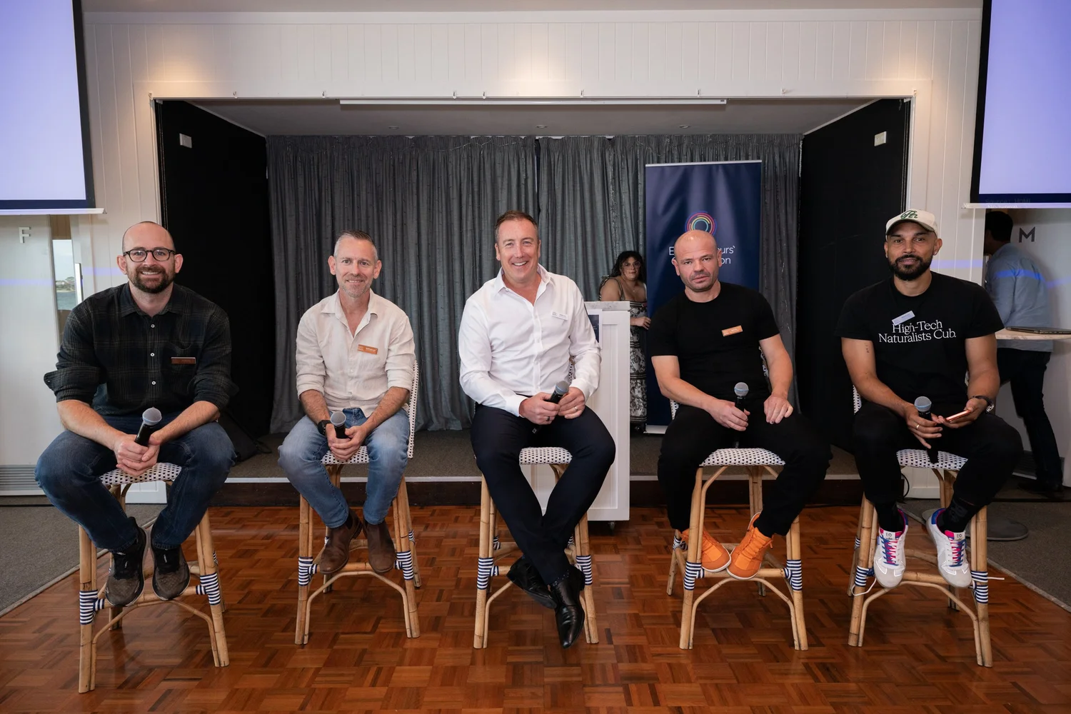 Founders and speakers at EO Melbourne's AI in Action session in Melbourne, April 2026